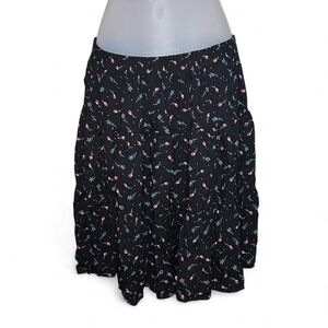 Vintage Cilo Floral Print Tiered Skirt